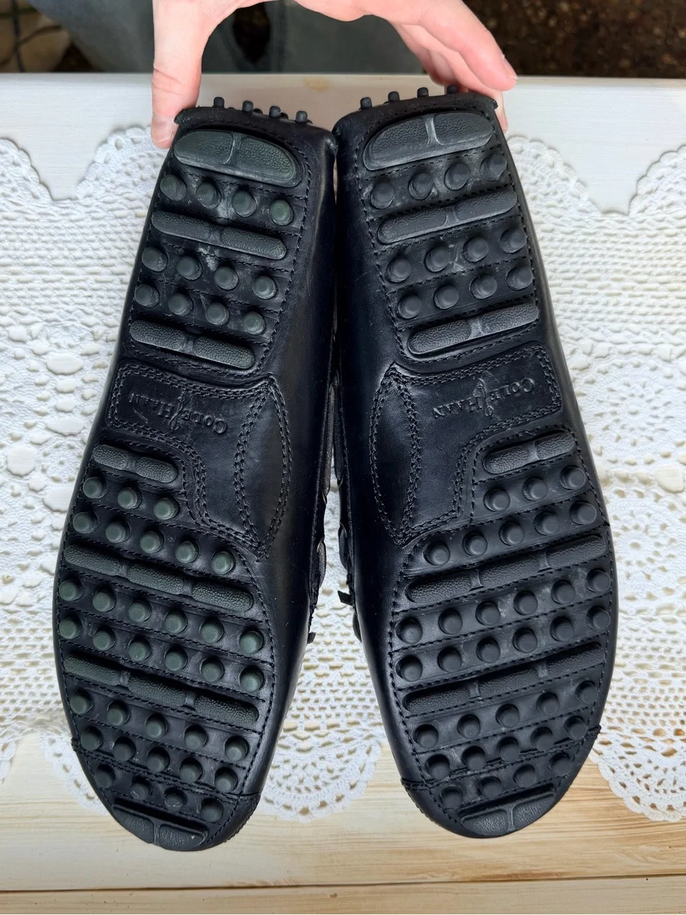 Cole Haan Men’s Black Leather Driving Moc Loafers Size 10D C05923
